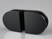 Fixed Bracket - Round 180 Degree Glass to Glass - Matt Black